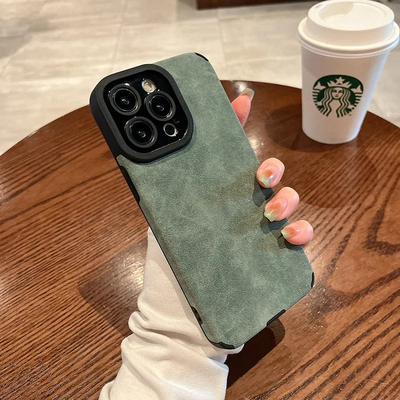 Matte Leather Silicone Case