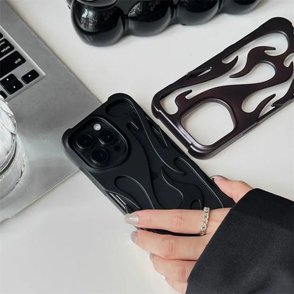3D Flame Pattern Hollow Slim Phone Case