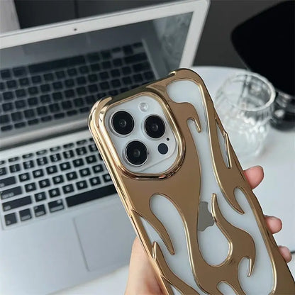 3D Flame Pattern Hollow Slim Phone Case