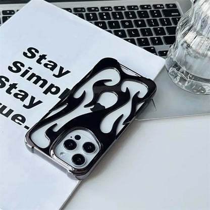 3D Flame Pattern Hollow Slim Phone Case